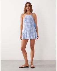 esmé studios - Shirred Halter Mini Dress - Lyst