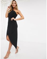 club l tuxedo wrap midi dress