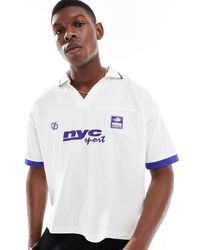 ASOS - Boxy Oversized Polo With Cut And Sew And Sports Graphics - Lyst