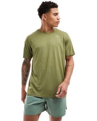 PUMA - Training - t-shirt kaki mélange con logo - Lyst