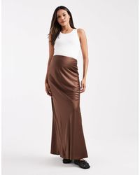 ASOS - Asos Design Maternity Satin Bias Maxi Skirt - Lyst