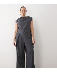 ASOS - Asos Design Curve Co-ord Slinky Twill Pleated Trouser - Lyst