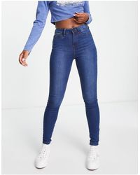 Noisy May - Callie - jeans skinny a vita alta lavaggio medio - Lyst