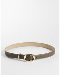 Pieces - Chunky Gold Buckle Belt - Lyst