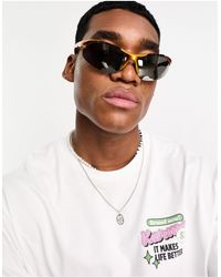 ASOS - Rimless Racer Sunglasses With Silver Mirror Lens - Lyst