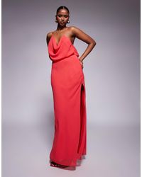 ASOS - Robe longue à fines bretelles, col bénitier et dos nageur - Lyst
