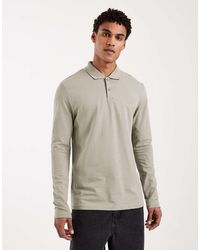 ASOS - Basic Regular-Fit Piqué Polo Met Lange Mouwen - Lyst