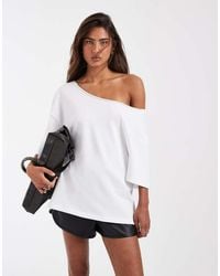 ASOS - Slouchy Off Shoulder Oversized Tee - Lyst