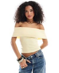 Hollister - Top A Maniche Corte Con Spalle Scoperte - Lyst