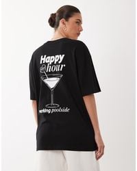 HUGO - Cocktail Print Oversized Fit T-shirt - Lyst