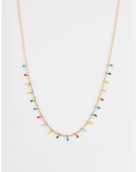 ASOS - Short Necklace With -coloured Beading Detail - Lyst