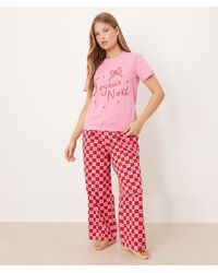 Threadbare - Short Sleeve Noel Print Pyjamas With Pattern Pants - Lyst