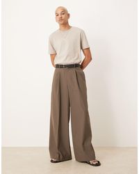 ASOS - Nette Broek Met Extreem Wijde Pijpen En Plooien Aan De Voorkant - Lyst