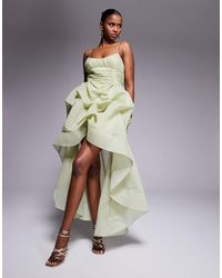 ASOS - Organdie Maxi Dress With Manipulated Skirt And High-low Hem - Lyst
