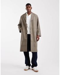 Only & Sons - Cappotto Lungo Pied De Poule Con Spalle Scese - Lyst