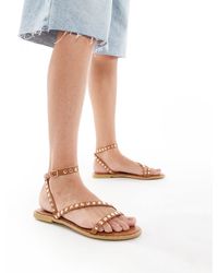 SEQWL - Flat Sandals With Studded Staps - Lyst