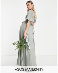 ASOS Satin Wrap Neck Pencil Maxi Dress 