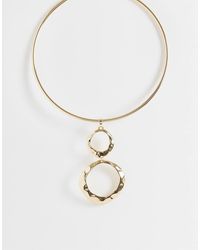 ASOS - Torque Choker With Circular Hammered Pendants - Lyst