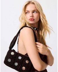 Stradivarius - Crochet Shoulder Bag With Mirrors - Lyst