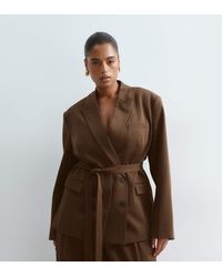 ARRANGE - Curve Belted Cinched Waist Blazer With Removable Lapel Co-Ord - Lyst