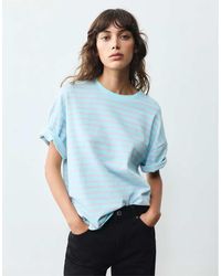 Pull&Bear - T-Shirt Oversize A Maniche Corte Pallido - Lyst