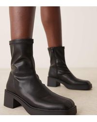 ASOS - Wide Fit Raven Smart Mid-Heel Boots - Lyst