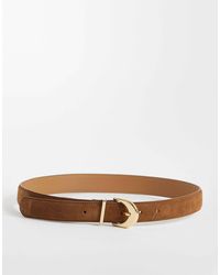 Mango - 100% Suede Leather Belt - Lyst