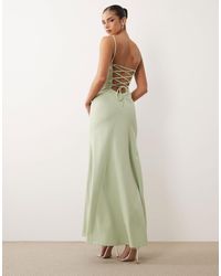 ASOS Cami Maxi Slip Dress in Green | Lyst