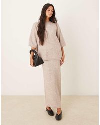 ASOS - Knitted Fluffy Midaxi Skirt Co-ord - Lyst