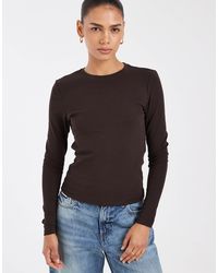 ONLY - Crew Neck Long Sleeve Top - Lyst