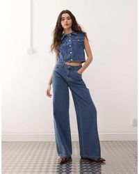 Noisy May - Robie High Waisted baggy Jean Co-ord With Flare Insert - Lyst