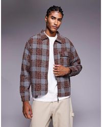 Liquor N Poker - Cropped Flannel Long Sleeve Shirt With Zip Through - Lyst