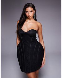 ASOS - Lace Bandeau Mini Dress With Sculpted Corset - Lyst