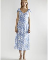 Glamorous - V Neck Midi Dress - Lyst