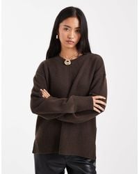Pieces - Seam Detail Knitted Jumper - Lyst