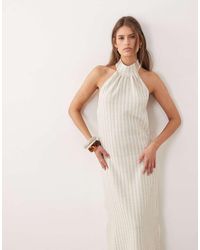ASOS - Textured Knit Halterneck Midi Dress - Lyst