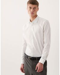 ASOS - Smart Slim Linen Blend Shirt - Lyst