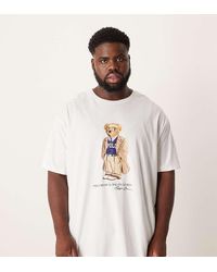 Polo Ralph Lauren - Camiseta Blanca De Corte Clásico Con Estampado De Polo Bear Tradicional De Big & Tall - Lyst