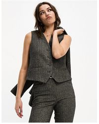 Mango - Herringbone Wool Suit Vest - Lyst