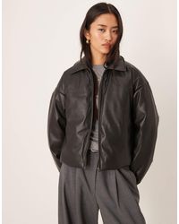 JJXX - Faux Leather Zip Jacket - Lyst