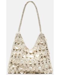 Pull&Bear - Borsa Da Spalla Écru Con Perline - Lyst