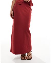 4th & Reckless - Linen Look High Waisted Maxi Skirt Co-ord - Lyst