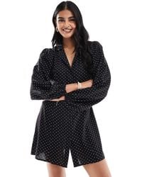 Miss Selfridge - Button Through Long Sleeve Mini Tea Dress - Lyst