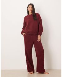 ASOS - Lounge Cuddle Crew Neck Sweat & Wide Leg Trouser Set - Lyst