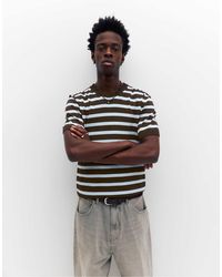 Pull&Bear - – kurzärmliger pullover mit streifen - Lyst