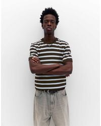 Pull&Bear - – kurzärmliger pullover mit streifen - Lyst
