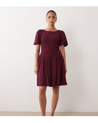 Nobody's Child Petite - Shirred Bodice Puff Sleeve Mini Dress - Lyst