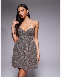 ASOS - Bonded Boucle Sweetheart Mini Dress With Structured A-line Skirt - Lyst