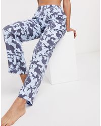 Calvin Klein – Loungewear – Pyjamahose mit auffälligem Blumenmuster - Blau