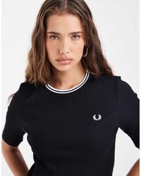 Fred Perry - Twin Tipped Ribbed T-Shirt - Lyst